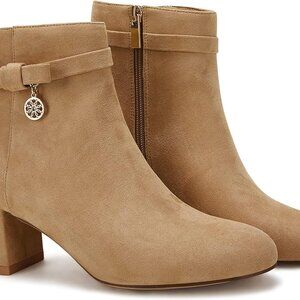 Women's Ankle Boots in Khaki with 2.5-inch Heel and Zipper